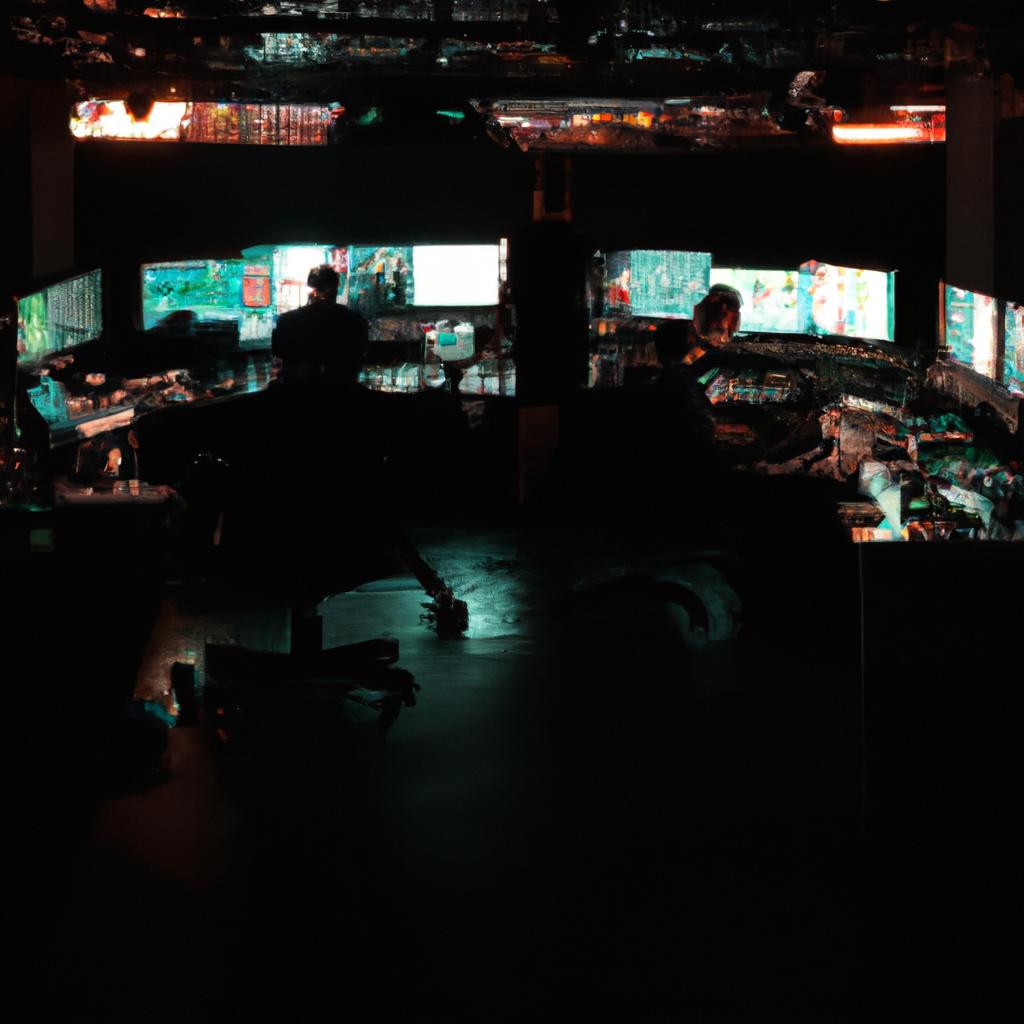 Behind-the-scenes of a news studio set